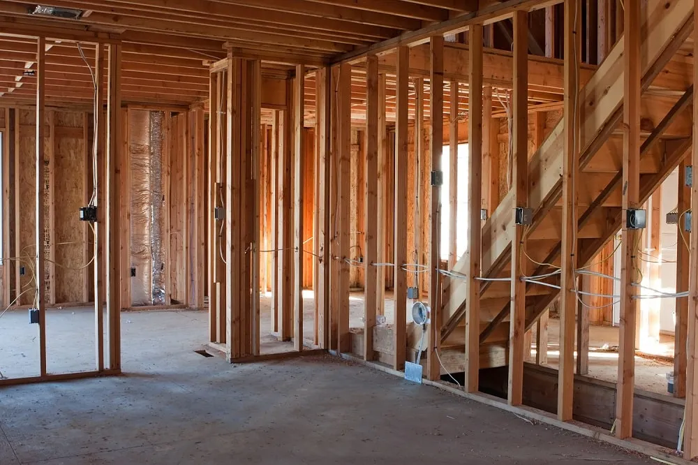 Innenraumkonstruktion aus Holz.