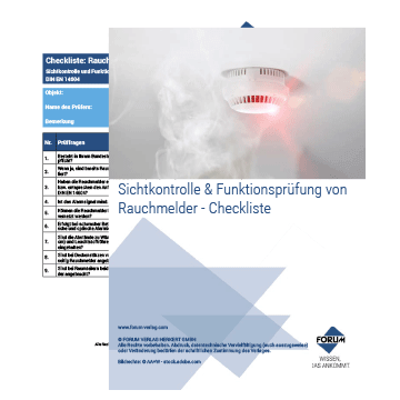 Checkliste: Sichtkontrolle & Funktionsprüfung von Rauchmeldern